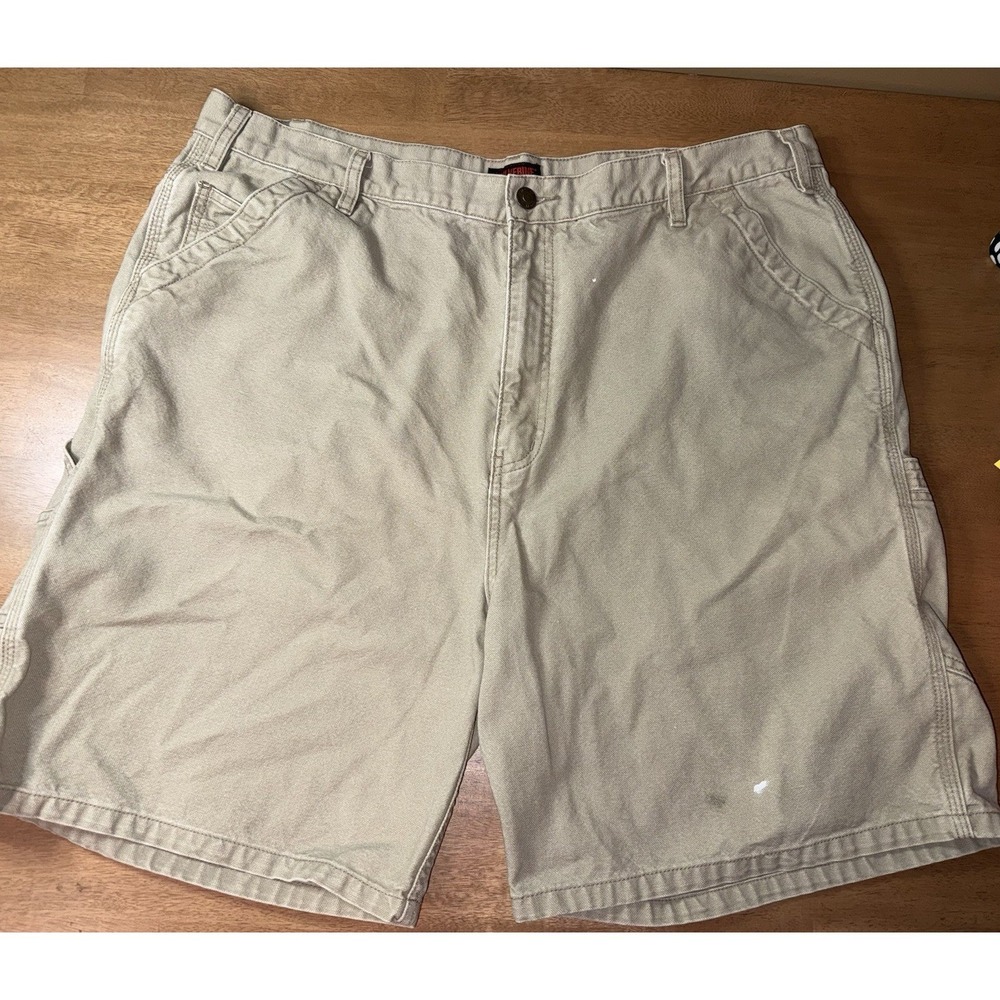 Wolverine Mens Tan Khaki Cotton Canvas Carpenter Work Shorts Hammer Loop Size 42